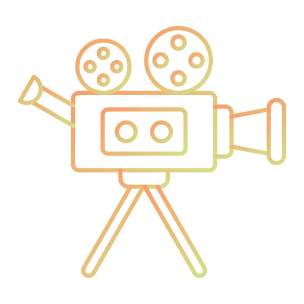 Иконка Кинокамеры Обвести Видео Векторный Знак Кинотеатра Иллюстрация Изолированного Контура — стоковый вектор