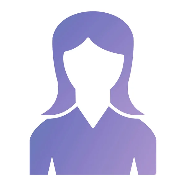 女性のアバターアイコン ウェブデザインのための女性のベクターアイコンの簡単なイラスト — ストックベクタ