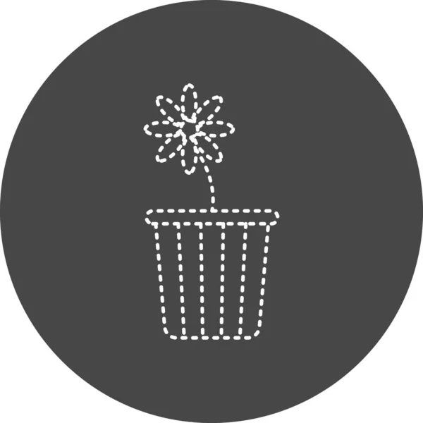 Simple Beautiful Illustration Flower Pot — Vetor de Stock