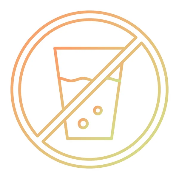 Немає Піктограми Холодного Алкоголю Вектор Ізольовані Ілюстрації Лінії Дизайну — стоковий вектор