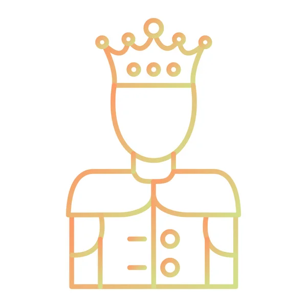 King Icon Outline Illustration — Vetor de Stock