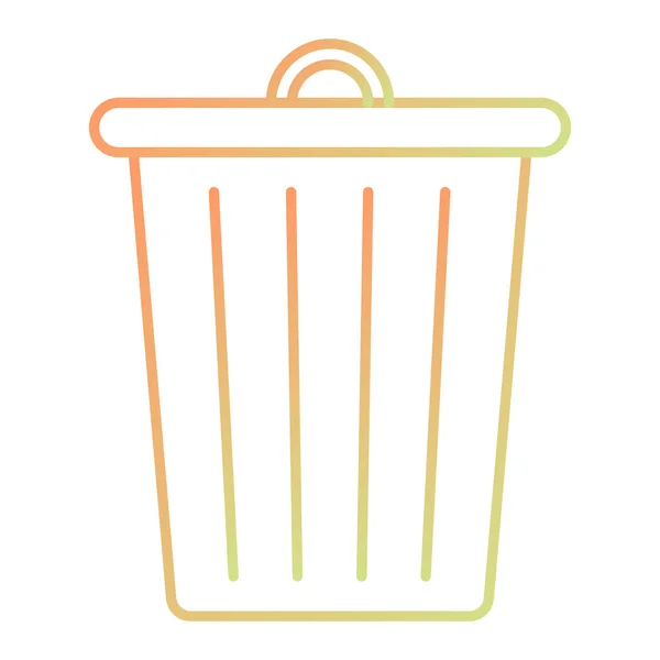 Trash Can Icon Outline Illustration Paper Bucket Vector Icons Web — Vector de stock