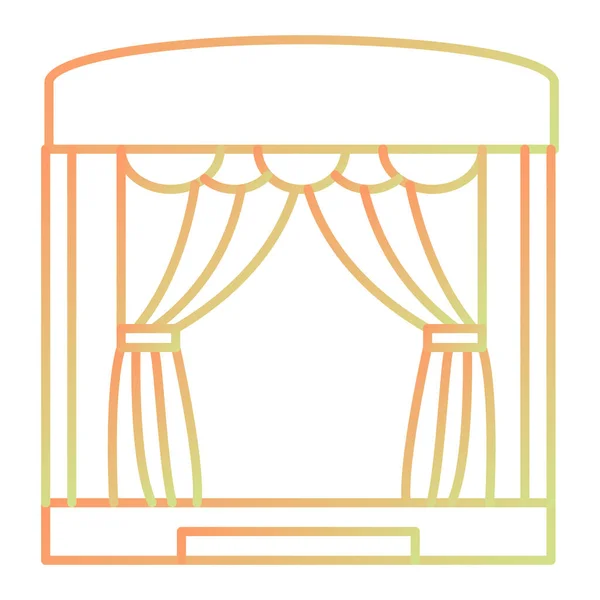 Window Curtains Icon Outline Illustration Curtain Vector Design Thin Line — Vettoriale Stock