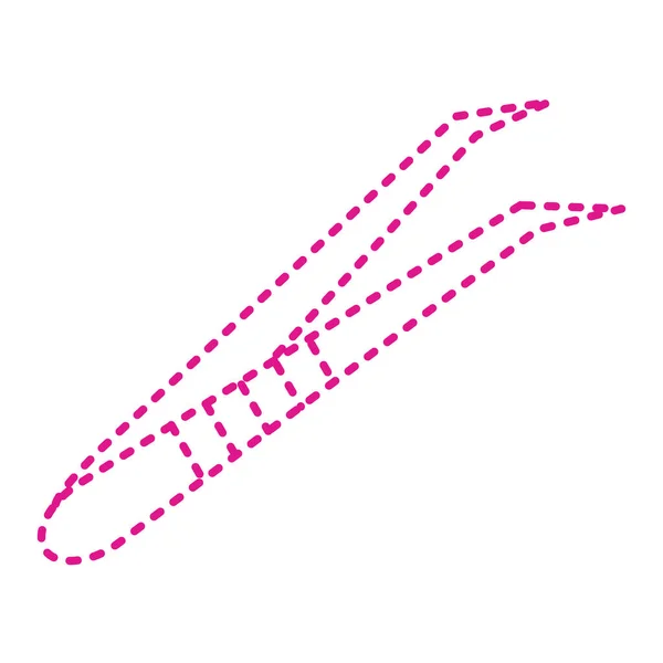 Purple Line Feather Icon Isolated White Background Vector Illustration —  Vetores de Stock
