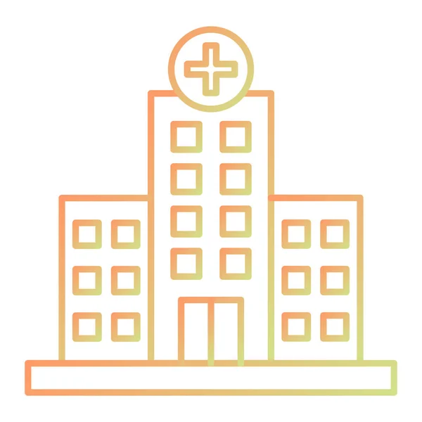 Икона Здания Больницы Набросок Векторной Иллюстрации Медицинской Клиники — стоковый вектор