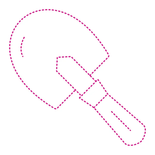 Dotted Line Icon Shovel Vector Illustration — Stok Vektör