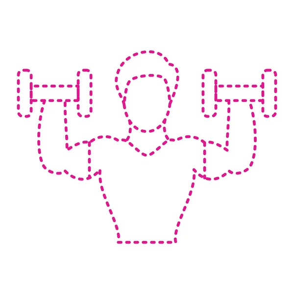 Fitness Health Icon Outline Illustration Muscle Figure Vector Icons Web — Wektor stockowy