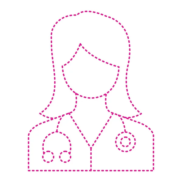 Female Doctor Icon Outline Medical Nurse Vector Illustration Symbol Web —  Vetores de Stock