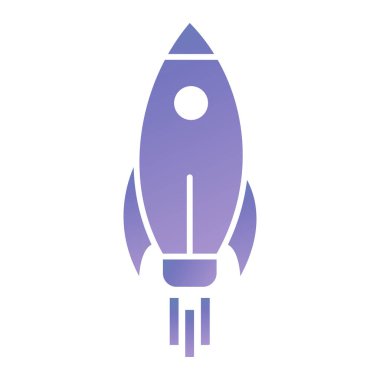 rocket icon vector isolated on white background, logo concept of spaceship sign on transparent, shadow, trendy effect