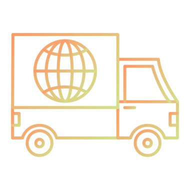 dağıtım kamyonu ikonu vektör çizimi