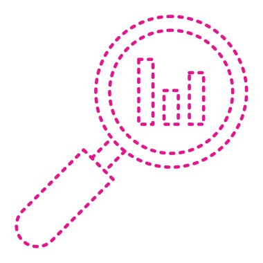 search bar chart icon. flat illustration of magnifying glass vector icons for web design