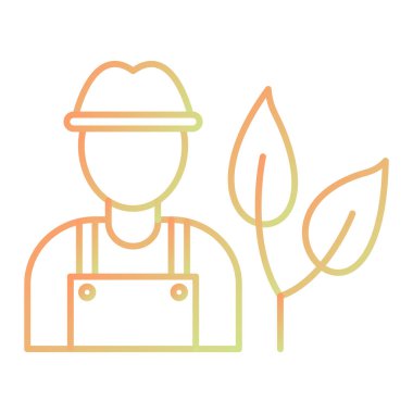 Bitki ve bitki vektör çizimine sahip çiftçi