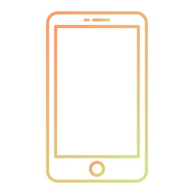 mobile phone icon. outline smartphone with blank screen vector illustration.