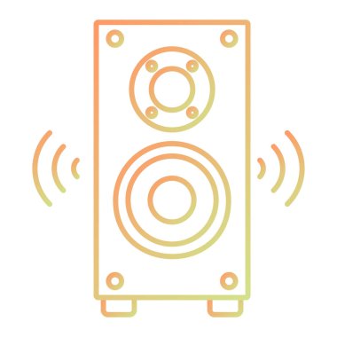 sound speaker icon. outline music system vector symbol.