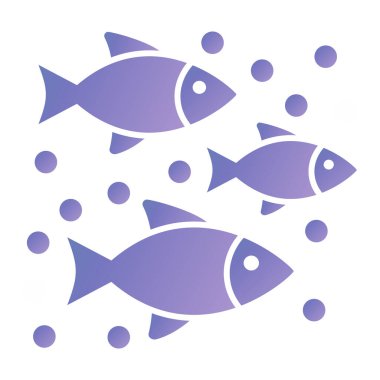 Balık ikonu. ağ için deniz yaşam vektör simgelerinin karikatür çizimi