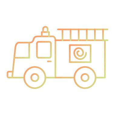 Yangın kamyon simge vektör çizim