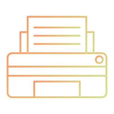 Yazıcı simgesi vektör illüstrasyonu