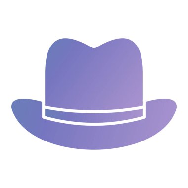 Şapka ikonu. Web için kovboy aksesuar vektör simgelerinin basit çizimi