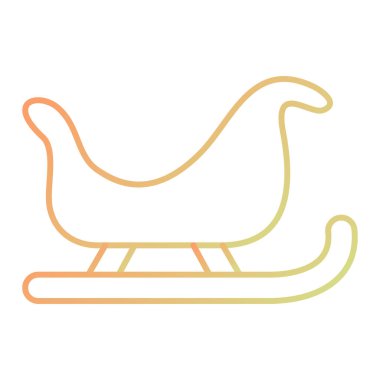 Noel kızağı ikonu. Web için Noel Baba taşıma vektör simgelerinin özet çizimi