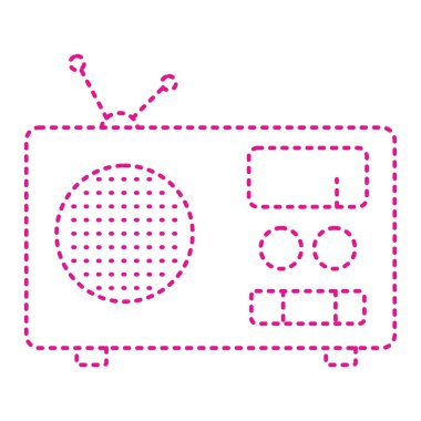 radio icon. dotted pop art style. vector illustration