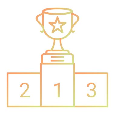 Ödül ve vektör illüstrasyonuyla kazanan podyum