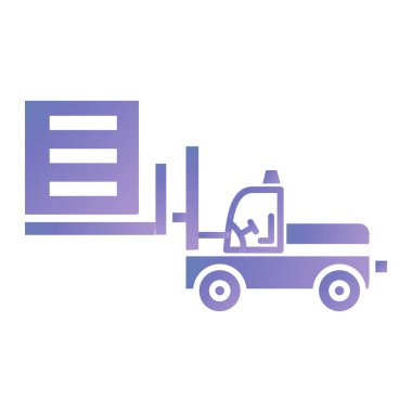 delivery truck icon. simple illustration of forklift machine vector icons for web