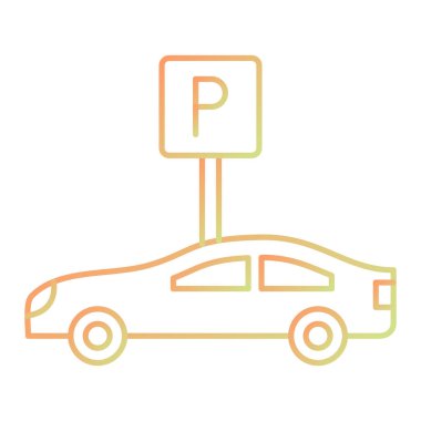 car parking line icon. outline vector illustration symbol