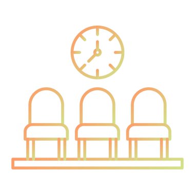 Otel odası ikonu. Web için saat vektör simgelerinin özet çizimi