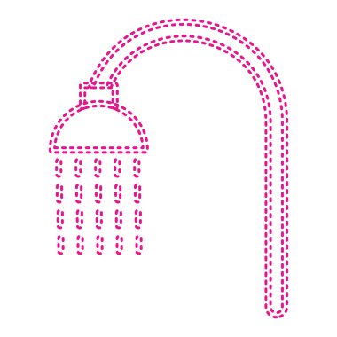 shower icon. pink gradient with white border. vector illustration.