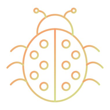 sevimli uğurböceği simgesi, vektör illüstrasyonu