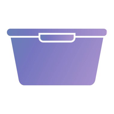 purple plastic bucket icon isolated on white background. vector illustration