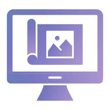 Monitör. Web simgesi basit illüstrasyon