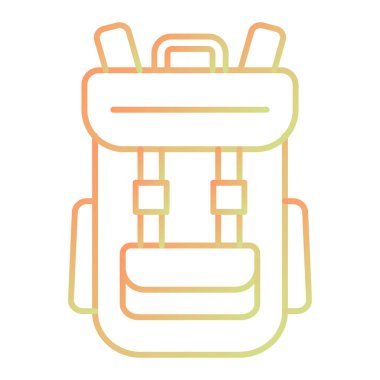 Sırt çantası simgesi. Web için kamp çantası vektör simgelerinin özet çizimi