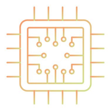 işlemci simge vektör çizim
