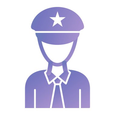 Beyaz arka planda izole edilmiş polis ikonu. ordu sembolü illüstrasyon.