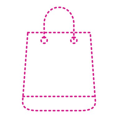 Alışveriş poşeti simgesi vektör illüstrasyon grafik tasarımı