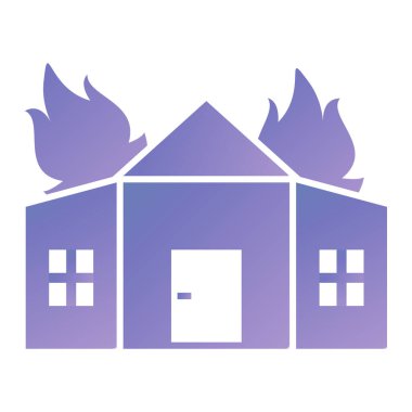house with fire and chimney icon vector illustration design