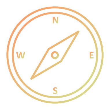 Beyaz arkaplanda izole edilmiş pusula simgesi. Windrose sembolü vektör illüstrasyonu.