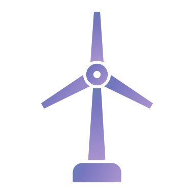 Rüzgar türbini ikonu. Web için yel değirmeni vektör simgelerinin düz çizimi