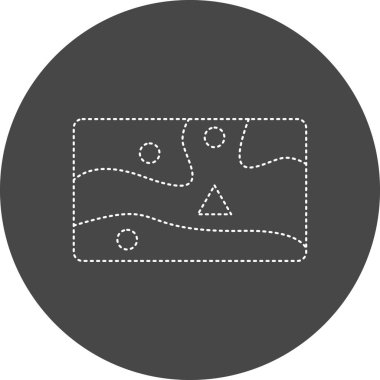 web icon, simple illustration of Map location and navigation