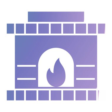 Ateş ikonlu bir şömine. vektör illüstrasyonu