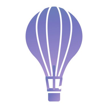 Sıcak hava balonu ikonu. Web için aerostat vektör simgelerinin özet çizimi