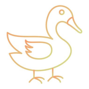 Ördek ikonu. Ağ için kuş vektör simgelerinin basit çizimi