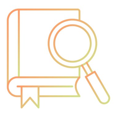 kitap ve büyütme cam çizgi biçim vektör illüstrasyon tasarımı