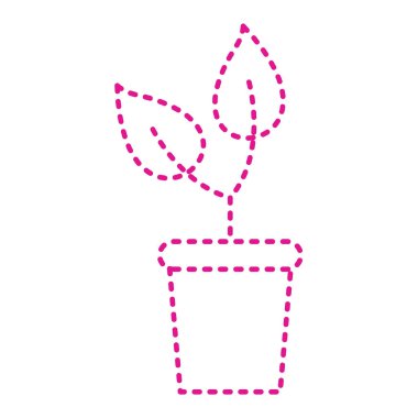 plant pot with leaves icon. vector illustration