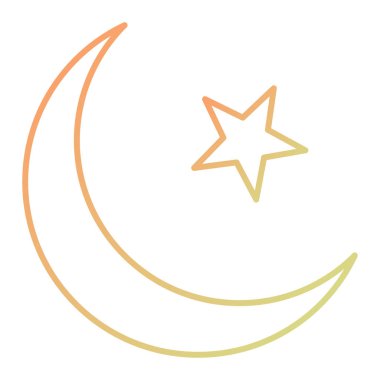 Ay ve yıldız simgesi vektör çizimi