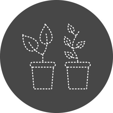 simple web icon,  illustration of few Plants glowing 