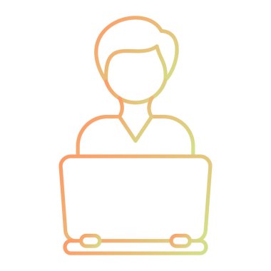 Dizüstü bilgisayarı ve akıllı telefon vektör çizimi olan kadın