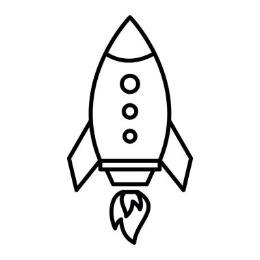 roket ikonu vektör illüstrasyonu