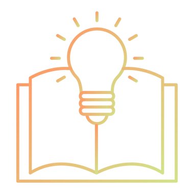 Ampul simgesi vektör illüstrasyon tasarımı içeren kitap